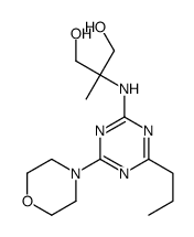 1,3-Propanediol, 2-methyl-2-((4-(4-morpholinyl)-6-propyl-1,3,5-triazin-2-yl)amino)- structure