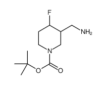 tert-butyl 3-(aminomethyl)-4-fluoropiperidine-1-carboxylate结构式