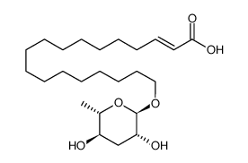 (E)-18-(((2R,3R,5R,6S)-3,5-dihydroxy-6-methyltetrahydro-2H-pyran-2-yl)oxy)octadec-2-enoic acid Structure