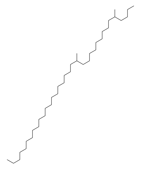 5,15-dimethylpentatriacontane Structure