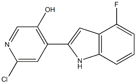 3-Pyridinol,6-chloro-4-(4-fluoro-1H-indol-2-yl) Structure