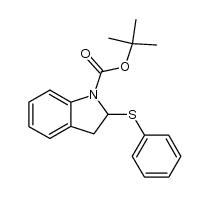 tert-butyl 2-(phenylthio)indoline-1-carboxylate结构式