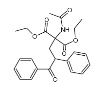 4-acetamido-4,4-diethoxycarbonyl-1,2-diphenylbutan-1-one结构式