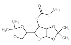 [3-(2,2-dimethyl-1,3-dioxolan-4-yl)-7,7-dimethyl-2,6,8-trioxabicyclo[3.3.0]oct-4-yl]sulfanyl-methylsulfanyl-methanone结构式