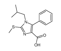 1-isobutyl-2-(methylthio)-5-phenyl-1H-imidazole-4-carboxylic acid结构式