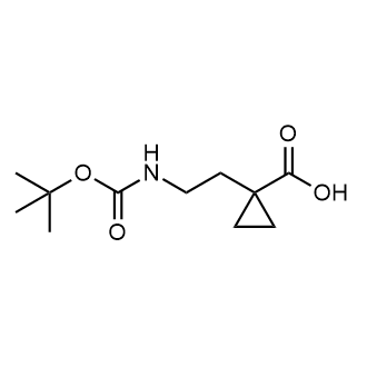 1-(2-((叔丁氧基羰基)氨基)乙基)环丙烷-1-羧酸结构式