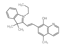 (7E)-7-[(2Z)-2-(3,3-dimethyl-1-propyl-indol-2-ylidene)ethylidene]-5-methyl-1H-quinolin-8-one结构式