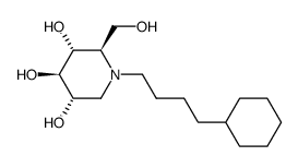 N-(4-cyclohexylbutyl)-1-deoxynojirimycin Structure