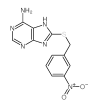 8-[(3-nitrophenyl)methylsulfanyl]-5H-purin-6-amine结构式
