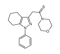 1-morpholin-4-yl-2-(1-phenyl-4,5,6,7-tetrahydroindazol-3-yl)ethanethione结构式