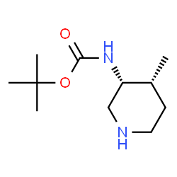 Carbamic acid, [(3R,4R)-4-methyl-3-piperidinyl]-, 1,1-dimethylethyl ester, rel- Structure