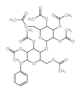 b-D-Glucopyranoside, phenyl4-O-(2,3,4,6-tetra-O-acetyl-a-D-glucopyranosyl)-, triacetate (9CI) Structure