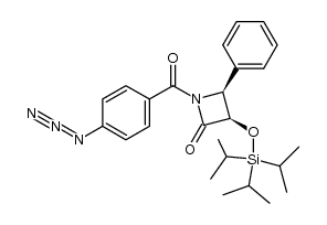 (3R,4S)-1-(4-azidobenzoyl)-4-phenyl-3-((triisopropylsilyl)oxy)azetidin-2-one结构式
