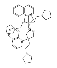 Pyrrolidine, 1,1-(3-(1-naphthyl)-3-(N-(2-(1-naphthyl)-2-(2-(1-pyrrolidinyl)ethyl)-4-(1-pyrrolidinyl)butyl)formimidoyl)pentamethylene)di- (8CI)结构式