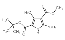 2-叔丁基-3,5-二甲基-1H-吡咯-2,4-二羧酸-4-甲酯结构式
