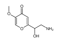 4H-Pyran-4-one,2-(2-amino-1-hydroxyethyl)-5-methoxy-(9CI) Structure