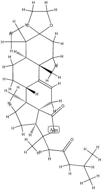 (20ξ)-3,3-[1,2-Ethanediylbis(oxy)]-20-hydroxy-23-oxo-5α-lanost-9(11)-en-18-oic acid γ-lactone structure