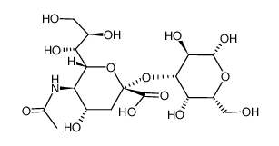 O-(5-acetamido-3,5-dideoxy-D-glycero-α-D-galacto-2-nonulopyranosylonic acid)-(2-3)-D-galactopyranose结构式