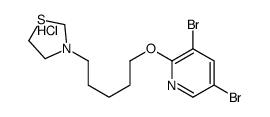 3-[5-(3,5-dibromopyridin-2-yl)oxypentyl]-1,3-thiazolidine,hydrochloride Structure