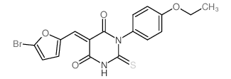 (5E)-5-[(5-bromofuran-2-yl)methylidene]-1-(4-ethoxyphenyl)-2-sulfanylidene-1,3-diazinane-4,6-dione Structure