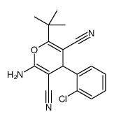 2-amino-6-tert-butyl-4-(2-chlorophenyl)-4H-pyran-3,5-dicarbonitrile结构式