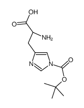 (2S)-2-amino-3-[1-[(2-methylpropan-2-yl)oxycarbonyl]imidazol-4-yl]propanoic acid结构式