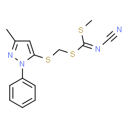 METHYL[(3-METHYL-1-PHENYL-1H-PYRAZOL-5-YLTHIO)METHYL]CYANOCARBONIMIDODITHIOATE结构式