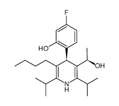 3-Pyridinemethanol, 5-butyl-4-(4-fluoro-2-hydroxyphenyl)-a-methyl-2,6-bis(1-methylethyl)-, (aR,4R)- (9CI) structure