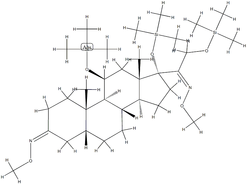 11β,17,21-Tris(trimethylsiloxy)-5β-pregnane-3,20-dione bis(O-methyl oxime)结构式