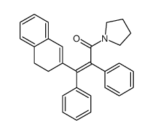(E)-3-(3,4-dihydronaphthalen-2-yl)-2,3-diphenyl-1-pyrrolidin-1-ylprop-2-en-1-one结构式