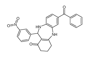 2-benzoyl-6-(3-nitrophenyl)-5,6,8,9,10,11-hexahydrobenzo[b][1,4]benzodiazepin-7-one结构式