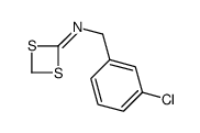 N-[(3-chlorophenyl)methyl]-1,3-dithietan-2-imine Structure