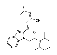 Acetamide, 2-[[1-[2-(2,6-dimethyl-1-piperidinyl)-2-oxoethyl]-1H-benzimidazol-2-yl]thio]-N-(1-methylethyl)- (9CI)结构式