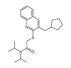 Acetamide, 2-[[3-(cyclopentylmethyl)-2-quinolinyl]thio]-N,N-bis(1-methylethyl)- (9CI) Structure