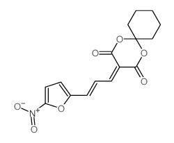 3-[3-(5-nitro-2-furyl)prop-2-enylidene]-1,5-dioxaspiro[5.5]undecane-2,4-dione Structure