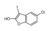 5-chloro-3-iodo-1-benzofuran-2-ol结构式