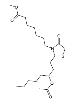 7-[2-(3-acetoxy-octyl)-4-oxo-thiazolidin-3-yl]-heptanoic acid methyl ester Structure