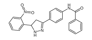 N-[4-[5-(2-nitrophenyl)-4,5-dihydro-1H-pyrazol-3-yl]phenyl]benzamide结构式