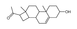 3β-Hydroxy-16β-acetyl-D-nor-androst-5-en Structure