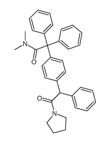 N,N-dimethyl-2-(4-(2-oxo-1-phenyl-2-(pyrrolidin-1-yl)ethyl)phenyl)-2,2-diphenylacetamide结构式