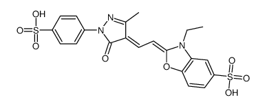 2-[[1,5-dihydro-3-methyl-5-oxo-1-(4-sulphophenyl)-4H-pyrazol-4-ylidene]ethylidene]-3-ethyl-2,3-dihydrobenzoxazole-5-sulphonic acid picture