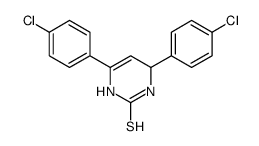 4,6-bis(4-chlorophenyl)-3,4-dihydro-1H-pyrimidine-2-thione结构式