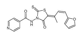 N-[5-[3-(2-Furanyl)-1-methyl-2-propenylidene]-4-oxo-2-thioxo-3-thiazolidinyl]-4-pyridinecarboxamide结构式