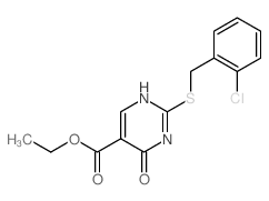 5-Pyrimidinecarboxylicacid, 2-[[(2-chlorophenyl)methyl]thio]-1,6-dihydro-6-oxo-, ethyl ester picture