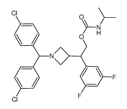 2-{1-[bis(4-chlorophenyl)methyl]azetidin-3-yl}-2-(3,5-difluorophenyl)-ethyl isopropylcarbamate结构式