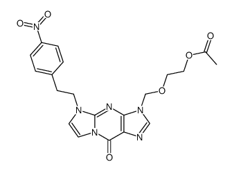 3-[(2-acetoxyethoxy)methyl]-5-[2-(4-nitrophenyl)ethyl]-3,9-dihydro-5H-imidazo[1,2-a]purin-9-one结构式