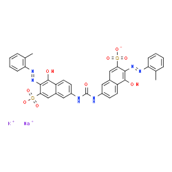 potassium sodium 7,7'-(carbonyldiimino)bis[4-hydroxy-3-[(2-methylphenyl)azo]naphthalene-2-sulphonate] picture