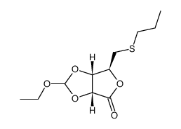 5-deoxy-2,3-O-ethoxymethylene-5-n-propylthio-γ-D-ribonolactone Structure