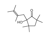 2-(2,3-dimethylbut-2-en-1-yl)-2-hydroxy-3,3,5,5-tetramethylcyclopentan-1-one Structure