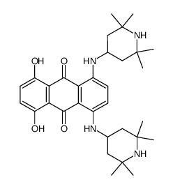 1,4-Dihydroxy-5,8-bis-(2,2,6,6-tetramethyl-piperidin-4-ylamino)-anthraquinone结构式